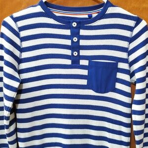 Boden striped waffle Henley shirt